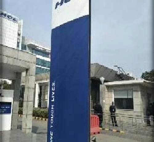 Outdoor pylon signage fabricated by Navya India